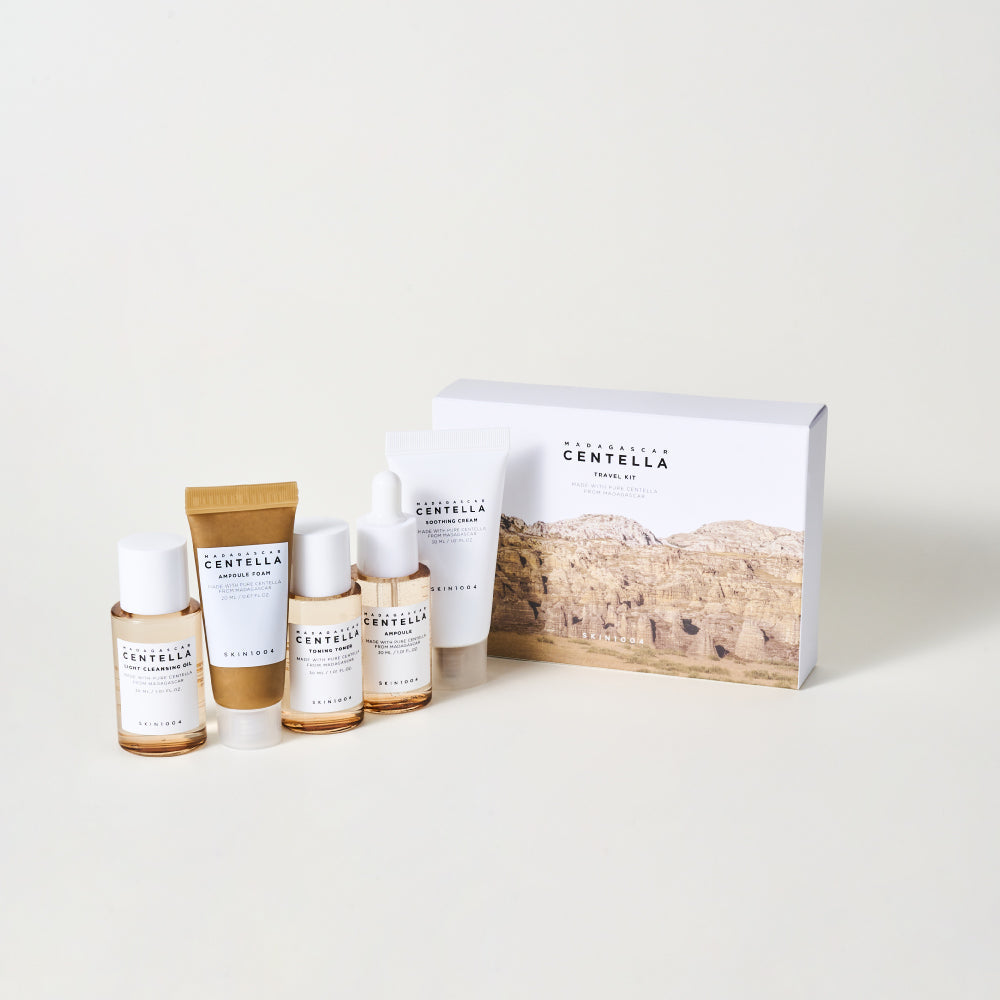 Skin1004 Madagascar Centella Travel Kit (Crema, Tónico, Sérum, Aceite y Espuma Limpiadora)