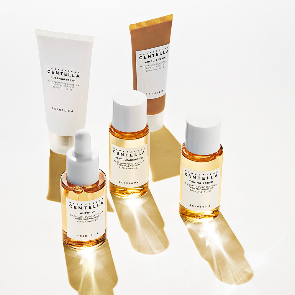 Skin1004 Madagascar Centella Travel Kit (Crema, Tónico, Sérum, Aceite y Espuma Limpiadora)